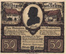  Бона. Германия. Артерн 50 пфеннигов 1921 год. Выпуск, посвященный Гёте, вар. 3. Нотгельд. (XF) 