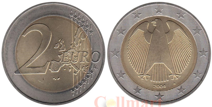  Германия. 2 евро 2004 год. Федеральный орёл. (A) 