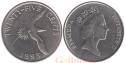 Бермудские острова. 25 центов 1993 год. Белохвостый фаэтон.