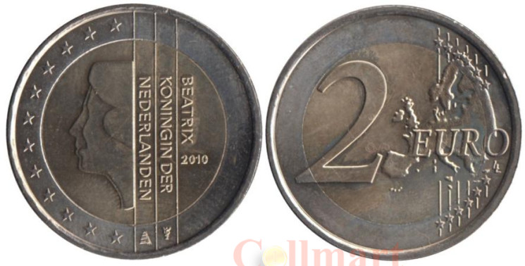  Нидерланды. 2 евро 2010 год. 