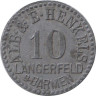  Германия. Лангерфельд в г. Бармен. 10 пфеннигов без года выпуска. Нотгельд. 