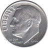  США. 1 дайм 1946 год. Рузвельт. Без отметки монетного двора. 